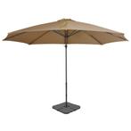 vidaXL Parasol met draagbare voet taupe, Verzenden