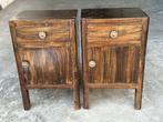 Nachtkastje (2) - Hout, Metaal - nachtkastjes, Antiek en Kunst
