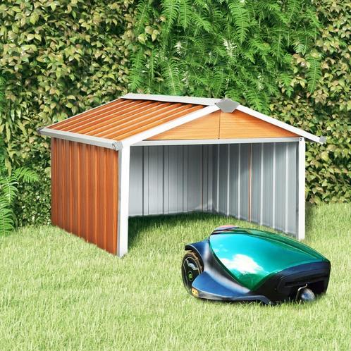 vidaXL Overkapping voor robotmaaier 92x97x63 cm staal bruin, Tuin en Terras, Tuinhuizen, Nieuw, Verzenden