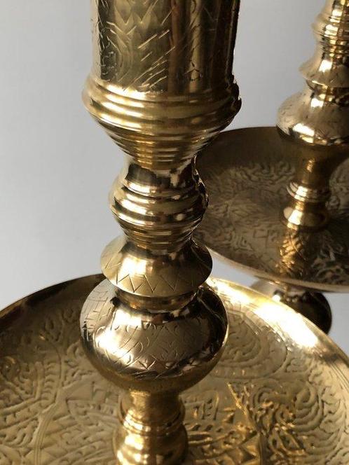 Candélabre (2) - Laiton - Bougeoirs Maroc, Antiek en Kunst, Curiosa en Brocante