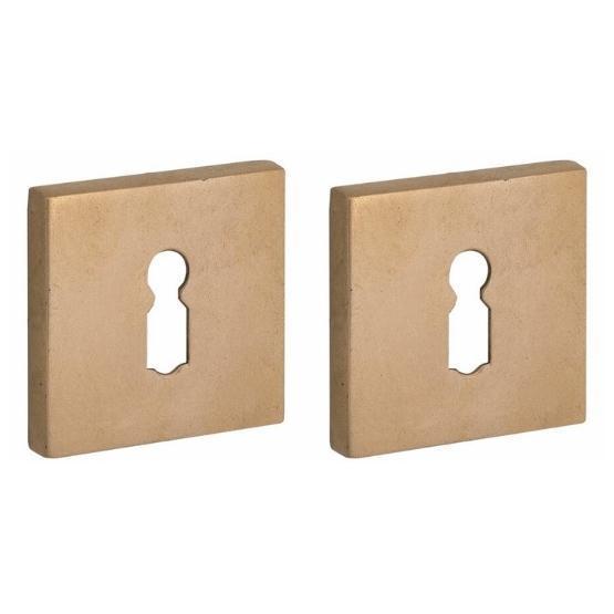 Set van twee sleutelplaatjes Bauhaus verdekt messing antiek, Doe-het-zelf en Bouw, Hang- en Sluitwerk, Klink of Kruk, Nieuw, Overige materialen