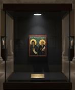 École Roumaine Ancienne (c. 1800) - Saint Varlaam et Saint, Antiek en Kunst