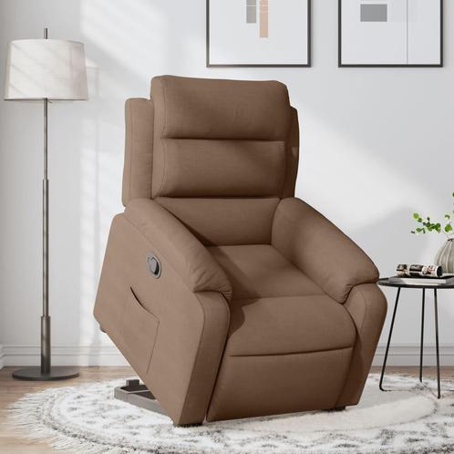 vidaXL Sta-op-stoel verstelbaar stof bruin, Huis en Inrichting, Fauteuils, Nieuw, Verzenden