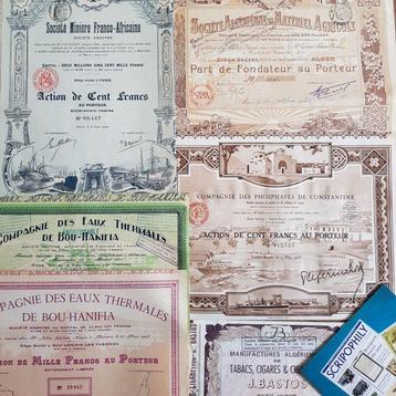 Document - 15 Historische aandelen Algerije, 1910-1963 - Art