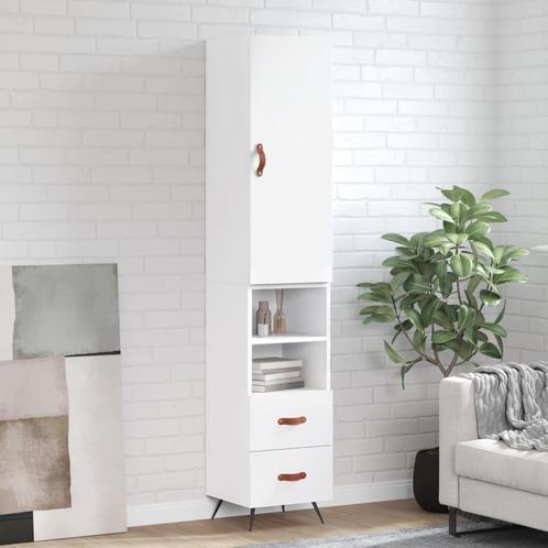vidaXL Hoge kast 34,5x34x180 cm bewerkt hout wit, Huis en Inrichting, Kasten | Dressoirs, Nieuw, Verzenden