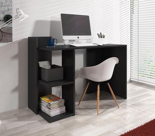 Meubella | Bureau Pierre - Zwart - 120 cm, Huis en Inrichting, Bureaus, Nieuw, Verzenden