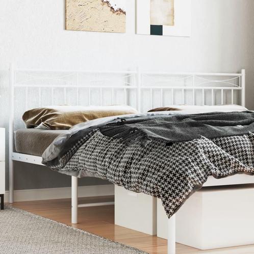 vidaXL Tête de lit métal blanc 200 cm, Huis en Inrichting, Slaapkamer | Bedden, Verzenden