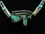 Oud-Egyptisch Ketting gemaakt van faience-mummie kralen met