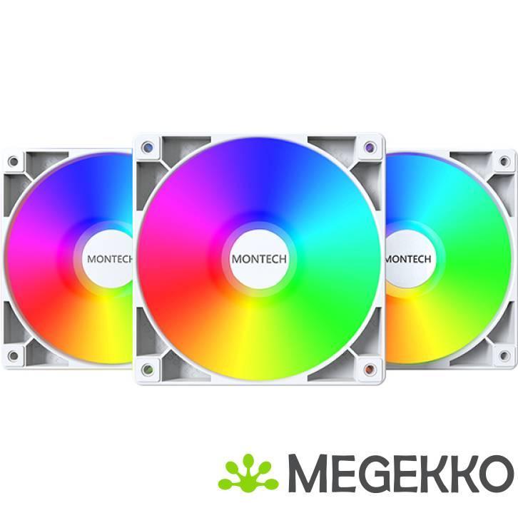 Montech GF120 PWM ARGB 3-Pack 120mm Wit, Informatique & Logiciels, Refroidisseurs d'ordinateur, Envoi