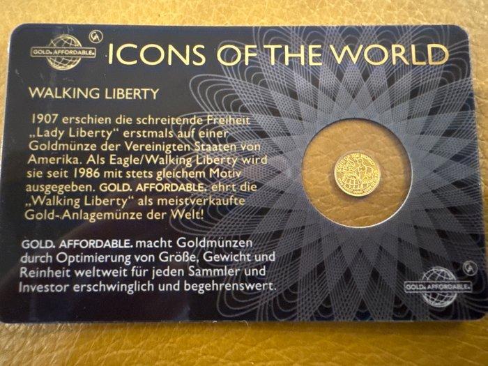 Rwanda. 10 Frw 2015 - Walking Liberty., 1/200 Oz (.999), Postzegels en Munten, Munten | Europa | Niet-Euromunten