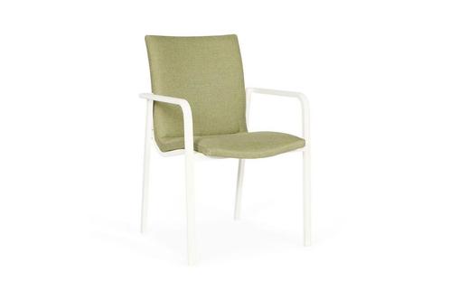 Suns Anzio eetstoel wit / forest green SALE |, Tuin en Terras, Tuinsets en Loungesets