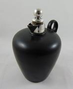 19th century stoneware spirit jug with sterling silver