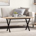 vidaXL Salontafel X-frame 100x50x45,5 cm grenenhout en staal, Huis en Inrichting, Tafels | Eettafels, Verzenden, Nieuw