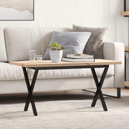 vidaXL Salontafel X-frame 100x50x45,5 cm grenenhout en staal, Huis en Inrichting, Tafels | Eettafels, Nieuw, Verzenden