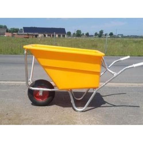 Landbouwkruiwagen 170l in veiligheidskleur geel met warm, Doe-het-zelf en Bouw, Transportwagens, Nieuw