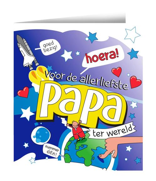 Wenskaart Papa 16,5cm, Hobby en Vrije tijd, Feestartikelen, Nieuw, Verzenden