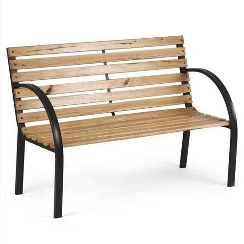 Parkbank met rugleuning 117,5 x 83 x 57 cm klassiek - gep..., Tuin en Terras, Tuinbanken, Nieuw, Ophalen of Verzenden
