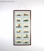 Een set van 12 Chinese mergpapierschilderijen met boten en, Antiquités & Art