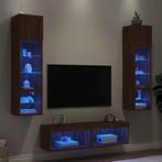 vidaXL Unités murales TV avec LED 6 pcs chêne marron, Maison & Meubles, Armoires | Mobilier de télévision, Neuf, Verzenden