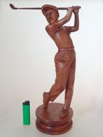 sculptuur, Golfer in full swing - 35 cm - Hout