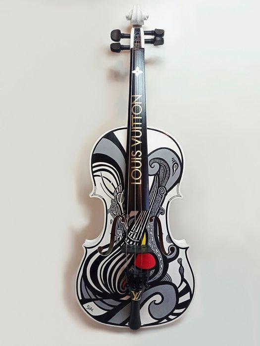 ELBé - Violon en bois 4/4 customisé à la main, Antiek en Kunst, Kunst | Designobjecten