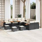 vidaXL Tuinbank Set met kussen met opslag 14 pcs Zwart Poly, Tuin en Terras, Tuinsets en Loungesets, Verzenden, Nieuw