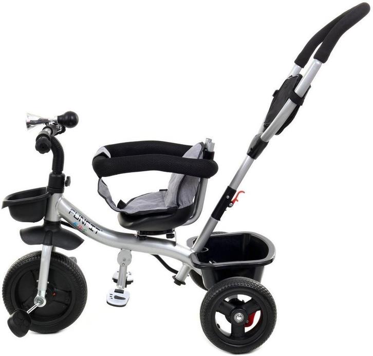 Driewieler - fiets - met duwstang en zonnekap - grijs-zilver, Fietsen en Brommers, Fietsen | Driewielers, Nieuw, Ophalen of Verzenden