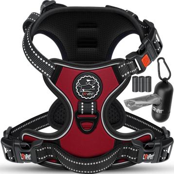 LOVPET® Reflecterende Hondentuigje - Hondenharnas - Rood - S, Verzenden