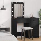 vidaXL Kaptafel met LED Verlichting - Zwart Eiken -, Verzenden, Nieuw