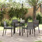 vidaXL 5-delige Tuinset Grijs Poly Rattan, Tuin en Terras, Verzenden, Nieuw, Tuinset