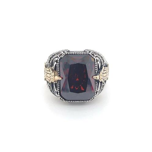 Zonder Minimumprijs - Ring Zilver - Granaat, Handtassen en Accessoires, Ringen
