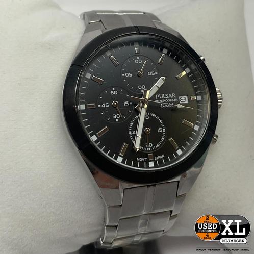 Pulsar PM3125X1 Zilver met Zwartkleurige Heren Horloge 41..., Handtassen en Accessoires, Horloges | Heren, Gebruikt, Ophalen of Verzenden