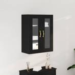 vidaXL Wandkast met Glazen Deuren Zwart Eik 69,5x34x90 cm, Huis en Inrichting, Kasten | Dressoirs, Verzenden, Nieuw