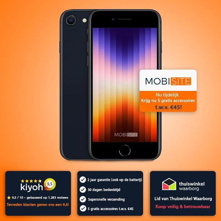 iPhone SE 2022 64GB 4 Gratis Accessoires – Accu tot 100%, Telecommunicatie, Mobiele telefoons | Apple iPhone, Zo goed als nieuw