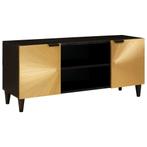 vidaXL TV Kast met plank Zwart en Goud 105 x 33 x 46 cm, Verzenden, Nieuw