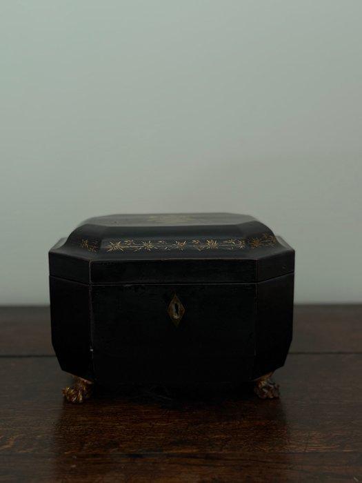 Theekistje / doosje - Hout, Tin - Theedoos chinoiserie 19e, Antiek en Kunst, Antiek | Overige Antiek