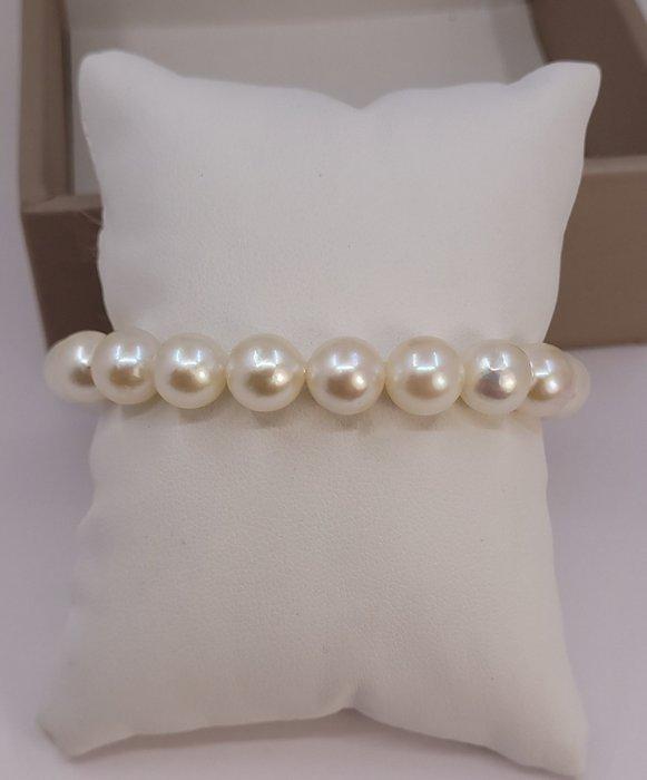 Armband 9x9,5 mm heldere Akoya parels, Handtassen en Accessoires, Armbanden