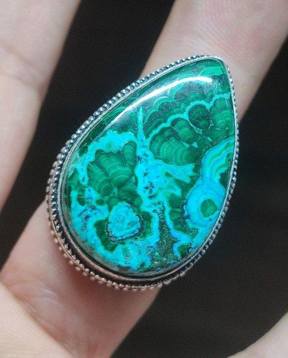 Geen minimumprijs Zeer mooie chrysocolla, malachiet 925, Collections, Minéraux & Fossiles