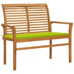 vidaXL Tuinbank met heldergroen kussen 112 cm massief, Verzenden, Nieuw