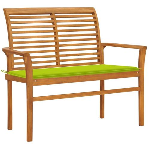 vidaXL Tuinbank met heldergroen kussen 112 cm massief, Tuin en Terras, Tuinsets en Loungesets, Nieuw, Verzenden