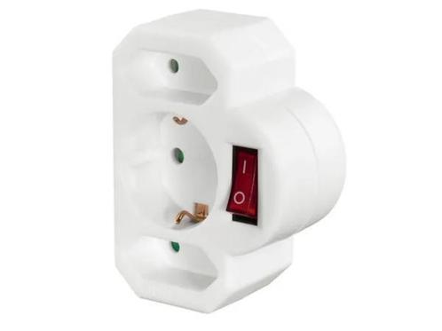 Veiling - Hama Stopcontactadapter 3-voud 1x geaard stopconta, Doe-het-zelf en Bouw, Elektriciteit en Kabels, Gebruikt