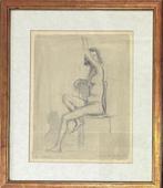 Felice Vellan (1889-1976) - Nudo femminile da seduto