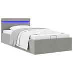 vidaXL Bedframe met opslag en LED stof lichtgrijs 100x200 cm, Huis en Inrichting, Slaapkamer | Bedden, Verzenden, Nieuw