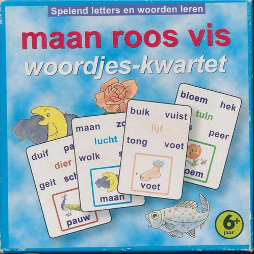 Maan, Roos, Vis woordjes-kwartet, Boeken, Schoolboeken, Verzenden