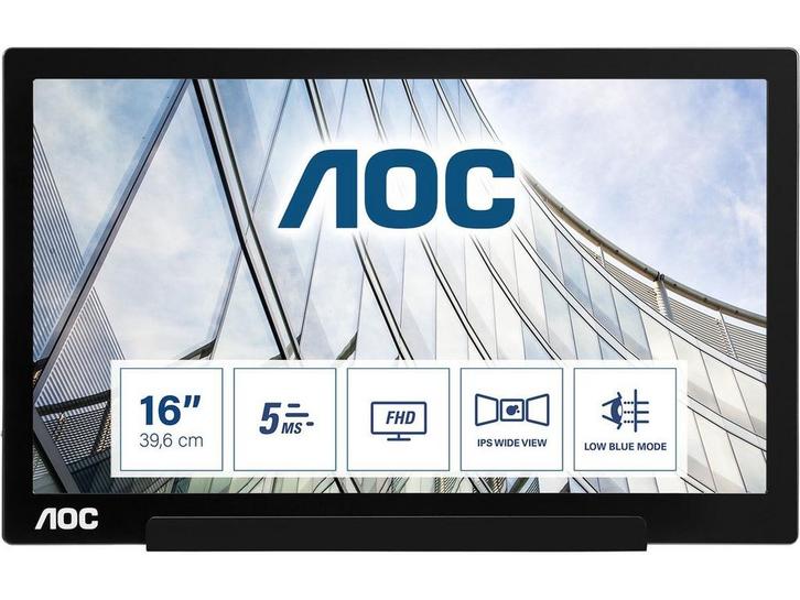 AOC I1601FWUX - Full HD IPS Monitor - 15.6 Inch - Draagbaar, Huis en Inrichting, Woonaccessoires | Overige, Zo goed als nieuw