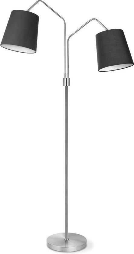 Home sweet home vloerlamp Flint 2 lichts - wit / mat staal, Huis en Inrichting, Lampen | Overige, Nieuw, Verzenden