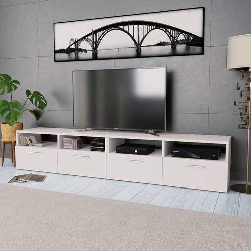 vidaXL Tv-meubels 2 st 95x35x36 cm bewerkt hout wit, Huis en Inrichting, Kasten |Televisiemeubels, Nieuw, Verzenden
