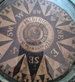 Scheepskompas - Messing, Glas, Hout - Fredericks, Antiek en Kunst