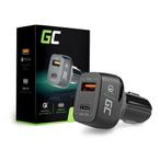GREEN CELL Autolader USB-C Power Delivery + USB Quick Cha...
