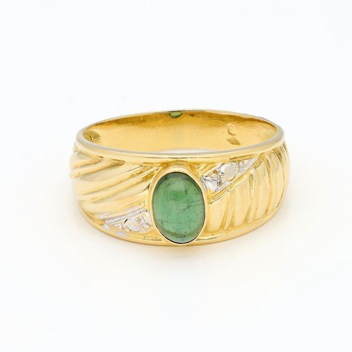 Ring - 18 karaat Geel goud, Witgoud - 0.83ct. tw. Toermalijn, Handtassen en Accessoires, Ringen